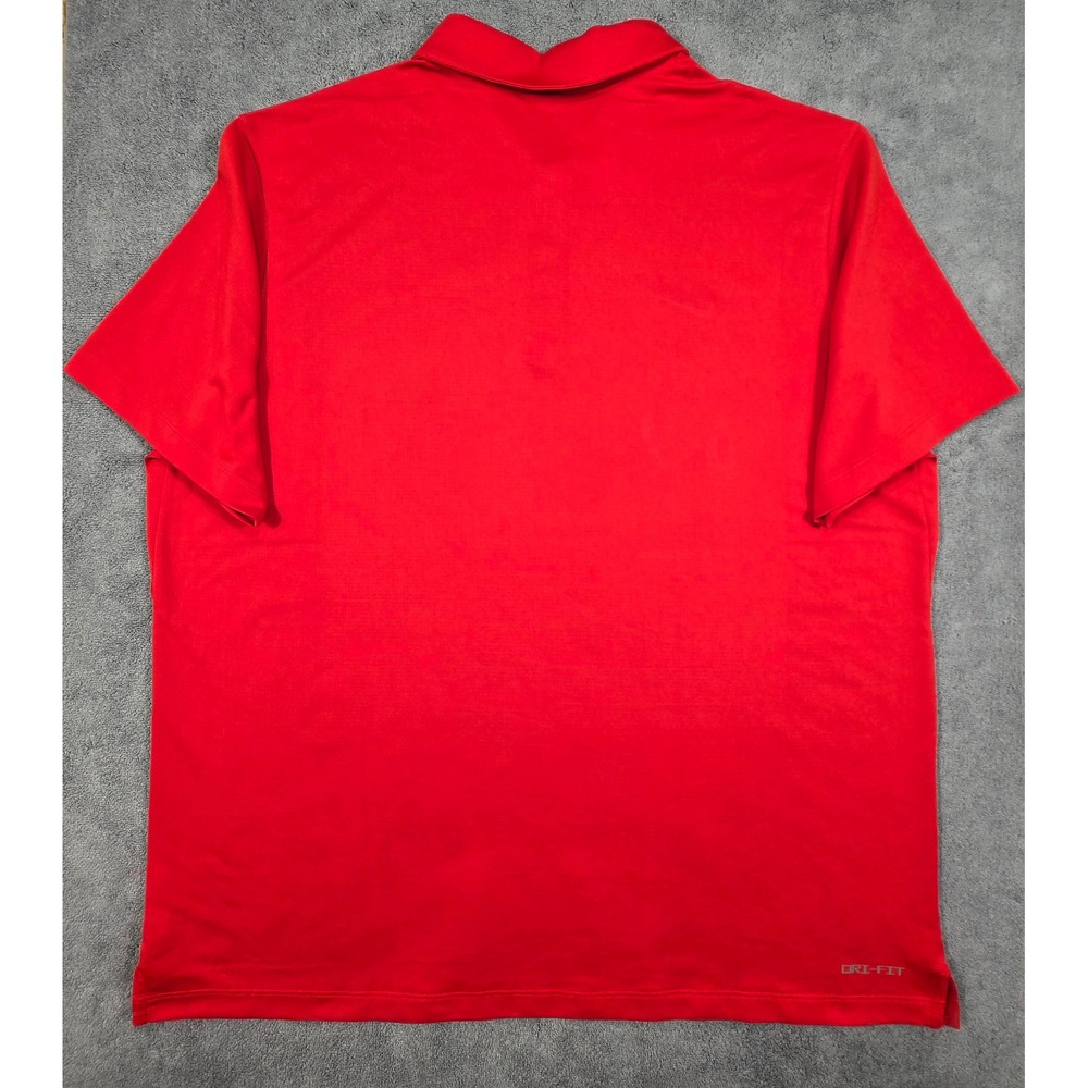 Nike Dri-FIT Red Football Polo Shirt Men's 2XL Embroidered H‎ Logo Athletic - Picture 10 of 11